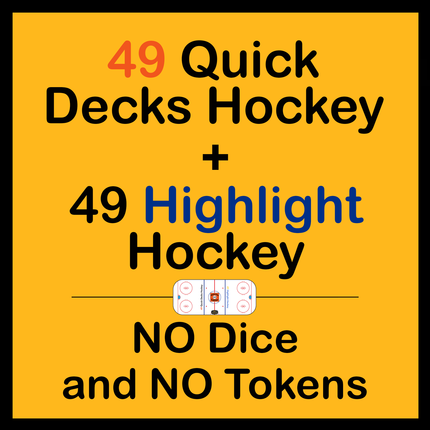 49 Quick Decks + Highlights Hockey (NO Dice and Tokens)